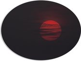 PVC Schuimplaat Ovaal - Zon - Maan - Wolken - Rood - 68x51 cm Foto op Ovaal (Met Ophangsysteem)