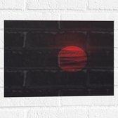Muursticker - Zon - Maan - Wolken - Rood - 40x30 cm Foto op Muursticker