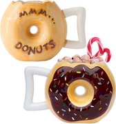 Keramische Donut Mok - Heerlijke Glaze Doughnut met Hagelslag - Grappig"MMM. Donuts!" Citaat - Beste beker voor koffie, thee, warme chocolade en meer - Grote 14 oz - Grappige Koffiemokker Gift