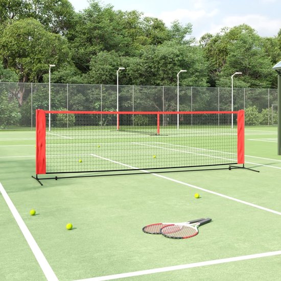 Foto: Vidaxl tennisnet 300x100x87 cm polyester zwart en rood