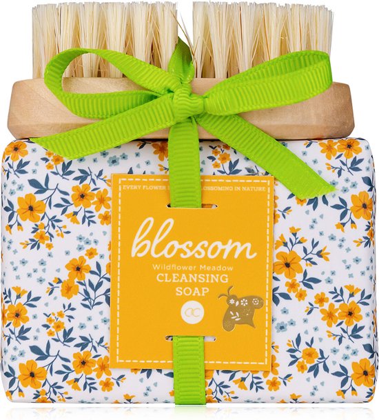 Soin des mains - Coffret savon - Pain de savon et Brosse - Fleurs sauvages