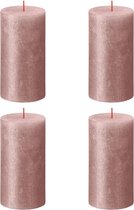 Bolsius Stompkaarsen Shimmer 4 st rustiek 130x68 mm roze