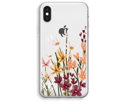 Case Company® - Hoesje geschikt voor iPhone XS hoesje - Painted wildflowers - Soft Cover Telefoonhoesje - Bescherming aan alle Kanten en Schermrand