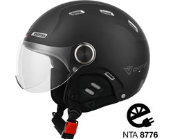 DEMM Speed Pedelec 2 Helm - M - Jethelm met Vizier - Fietshelm Volwassenen - Geschikt voor Elektrische Fiets, Racefiets en Mountainbike - Mat Zwart