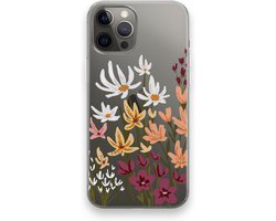 Case Company® - Hoesje geschikt voor iPhone 12 Pro Max hoesje - Painted wildflowers - Soft Cover Telefoonhoesje - Bescherming aan alle Kanten en Schermrand
