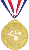 Akyol - muzieknoot medaille goudkleuring - Muzieknoot - cadeau muziekliefhebber - leuk cadeau voor je vriend om te geven - verjaardag muzikant