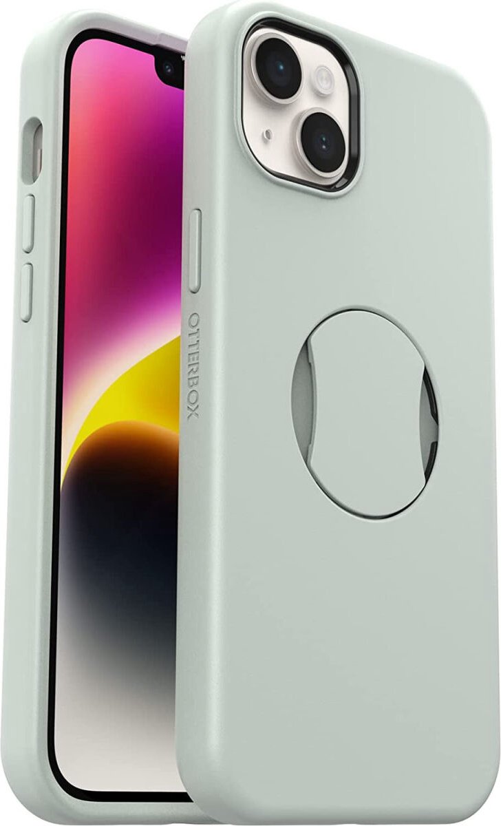 Geschikt voor OtterBox OtterGrip Apple iPhone 14 Plus Back Cover Hoesje - Groen