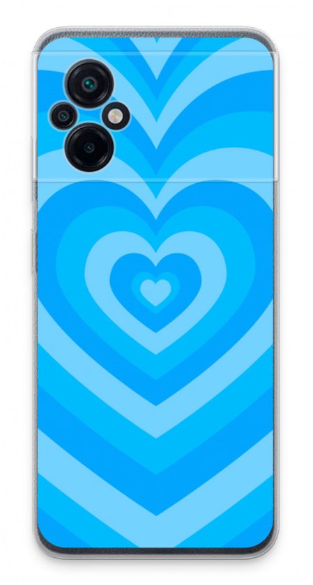 Case Company® - Coque Xiaomi Poco M5 - Coeur Blauw - Coque souple pour téléphone - Protection sur tous les côtés et bord de l'écran
