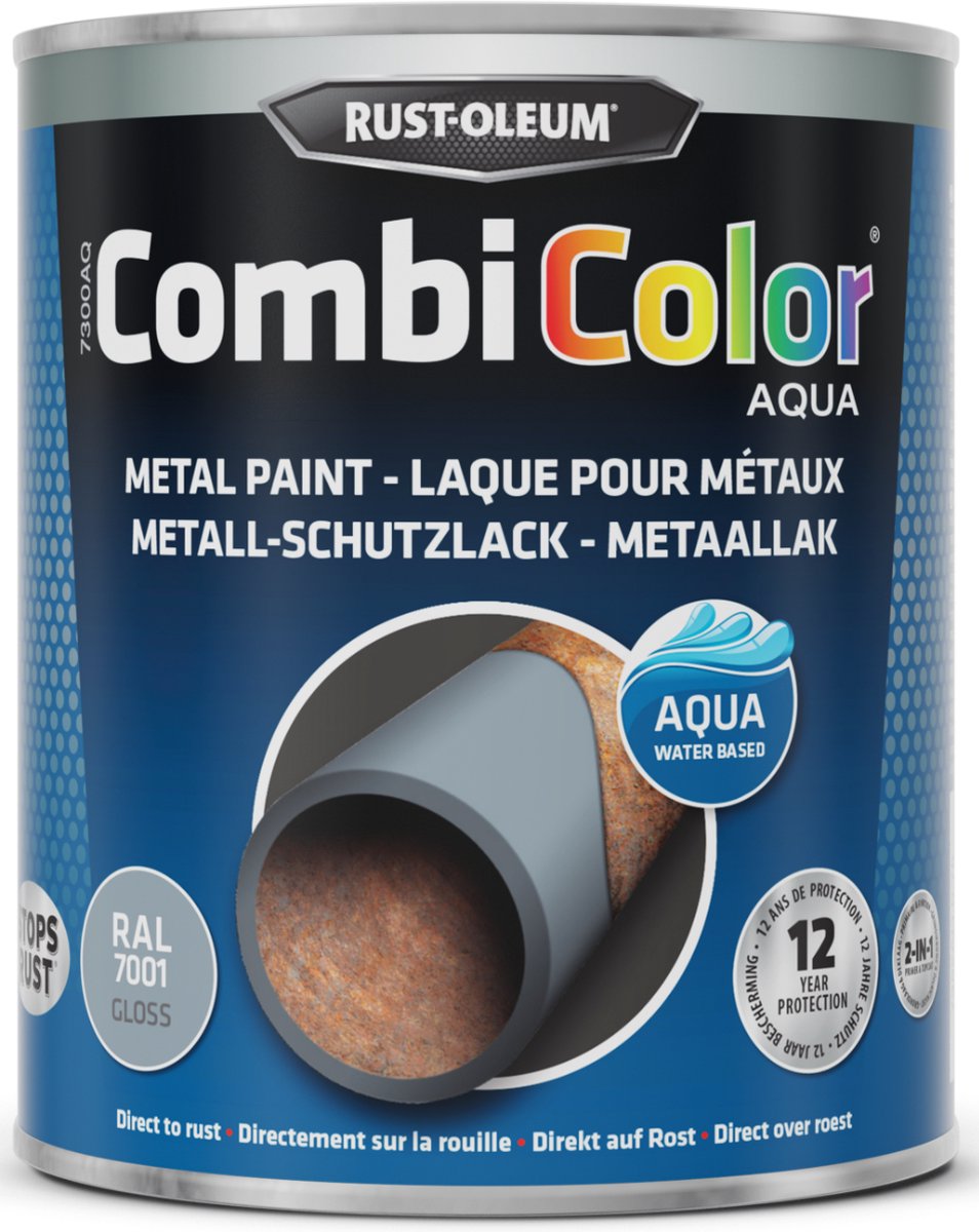 Peinture pour métal RAL9010 Brillant - Rust-Oleum CombiColor