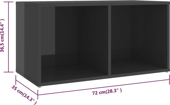 vidaXL-Tv-meubelen-4-st-72x35x36,5-cm-spaanplaat-hoogglans-grijs