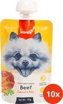 Wanpy Tasty Meat Paste Hond Rund Wortel & Erwt - Voordeelpack 10 Stuks - Hondensnack