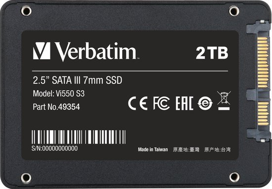 Foto: Verbatim vi550 s3 2 tb ssd harde schijf 2 5 inch sata 6 gb s retail 49354