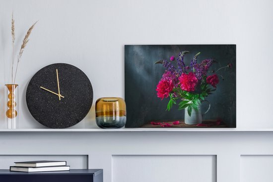 Peinture sur Toile Couleurs - Pivoine - Nature Morte - 40x30 cm - Déco Décoration murale