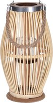 lantaarn - bamboe - 21x38 cm - decoratie woonkamer - windlicht
