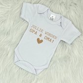 Zwangerschap aankondiging rompertje - Jullie worden OPA EN OMA! - Wit met goud - Geboorte - Grootouders - Zwanger - Pregnancy announcement - Pregnant - Romper - In verwachting - Baby op komst