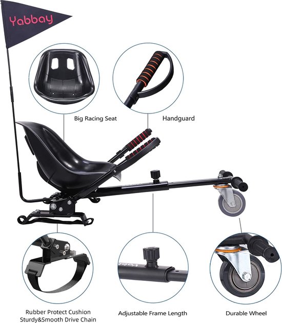 Fastvert Overboard Kart, Overkart for Hoverbord Transforms Your Hoverbord into a Go-Kart, Makes Driving Much More Fun and Safe