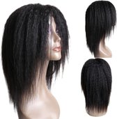 Frazimashop-Braziliaanse Remy pruik- kinky steil pruik 12 inch - echte menselijke haren - real human hair non lace wig