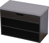 Schoenenkast met twee compartimenten en zwarte doos ALAN