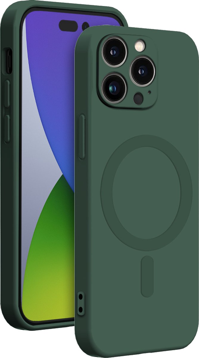 Bigben Connected, MagSafe-compatibel iPhone 14 Pro-siliconenhoesje, Groen