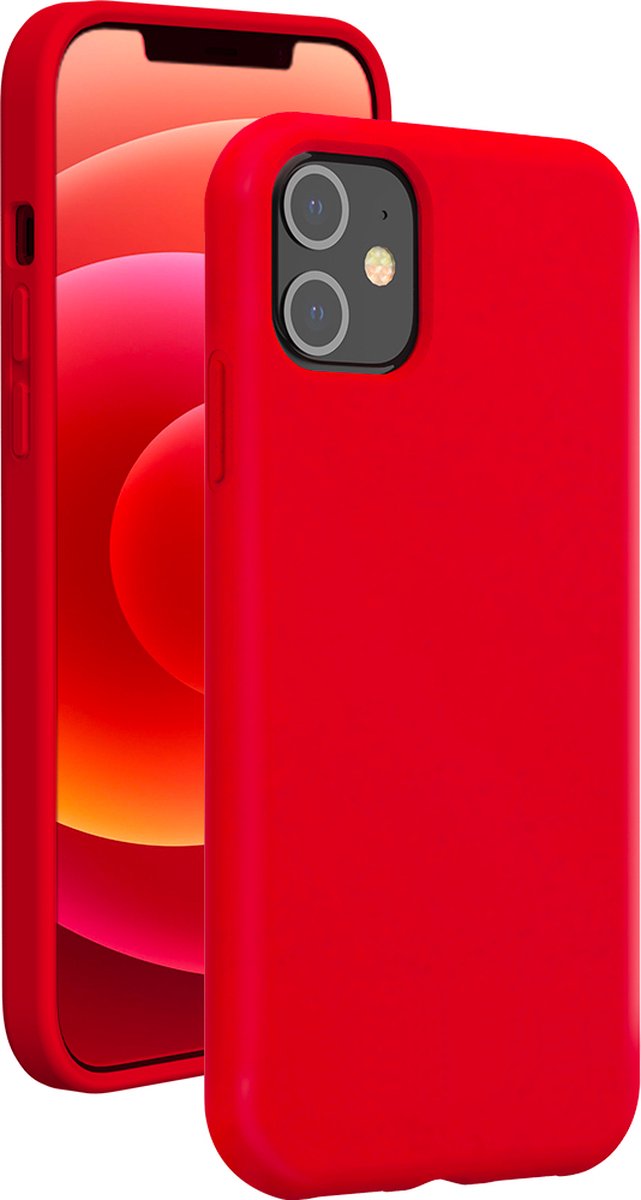 Bigben Connected, Hoesje voor iPhone 12/12 Pro Stijve siliconen Soft Touch, Rood