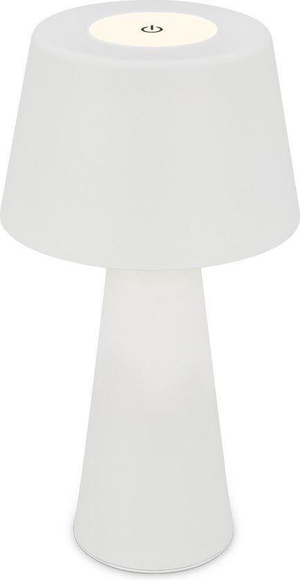 BRILONER - KIHI - LED accu tafellamp, traploos dimbaar, Touch, mobiel licht, LED tafellamp buiten, LED tafellamp snoerloos, Wit