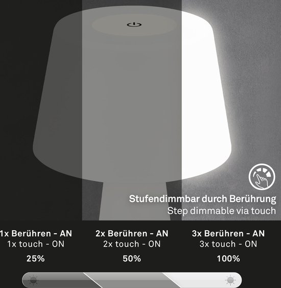 Accu-tafellamp Filo voor buiten, zwart