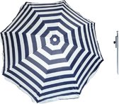 Parasol - Blauw/wit - D120 cm - incl. draagtas - parasolharing - 49 cm
