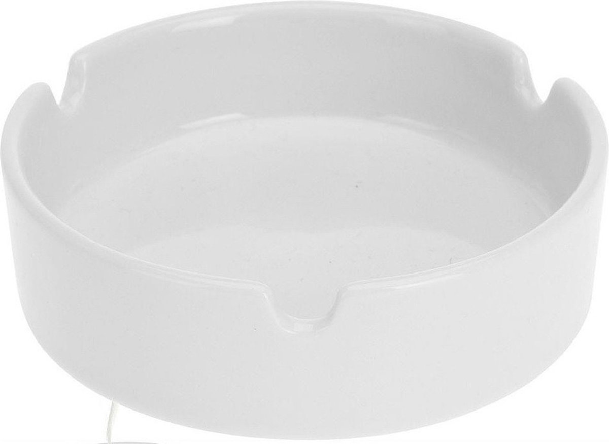 Goedkoopste Excellent Houseware Asbak - wit - porselein - 10 cm - Binnen/buiten gebruik