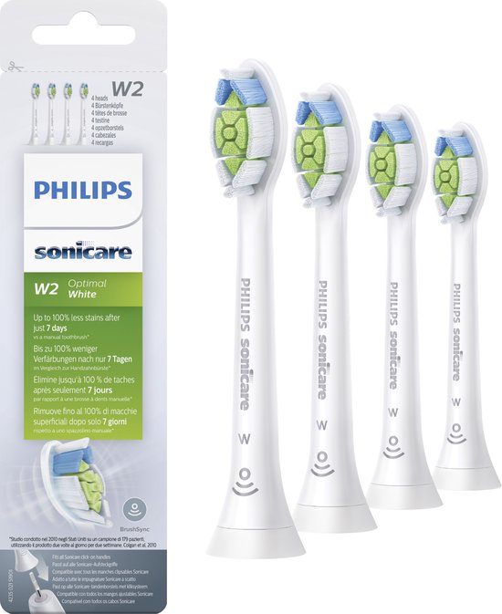 Philips Sonicare W2 Optimal White HX6064/10 - opzetborstels - 4 stuks