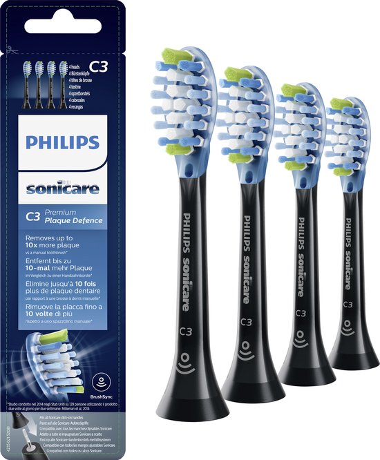 Philips Sonicare C3 Premium Plaque Defense HX9044/33 - Opzetborstel - 4  stuks | bol.com