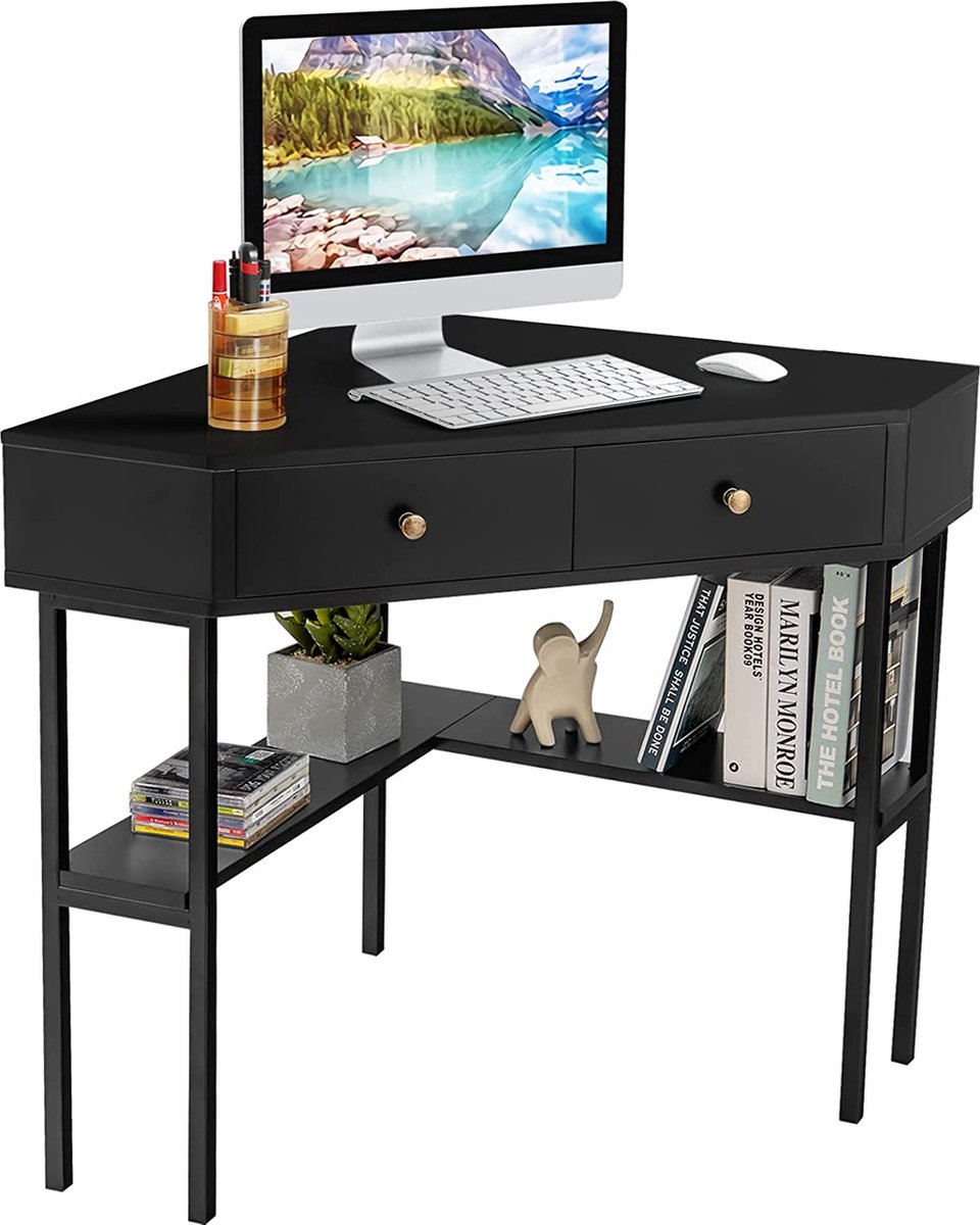 Bureau Computertafel Hoekbureau Met 2 Grote Laden Bureautafel Voor 