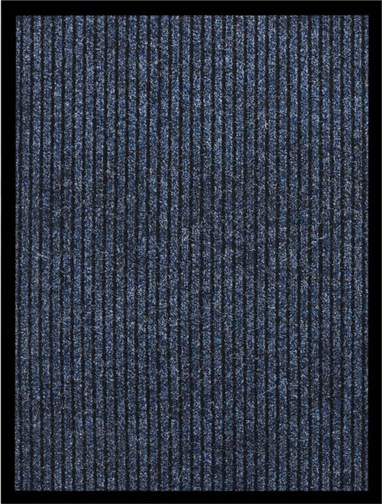 vidaXL - Deurmat - 60x80 - cm - gestreept - blauw