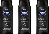 Nivea Men Shampoo Deep Carbon - Voordeelverpakking 3 x 250 ml
