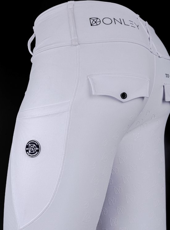Donley - Acascalini - White- paardrijleggings - paardrijlegging - paardrijbroek - super fijne stof - maat 30- paardenbroek - paardrij broek - paardrij legging - legging - siliconen grip