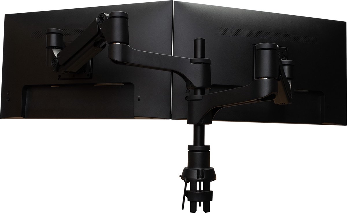 R-Go Tools Caparo 4 D2 Circulaire Dubbele Monitorarm Bureaubevestiging, gasveer, 3-9 kg