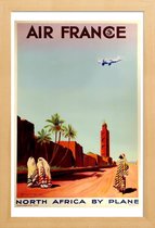 JUNIQE - Poster in houten lijst Vintage Afrika Air France -20x30