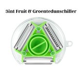 Waledano® 3 in 1 Schiller - Groentesnijder - Groenteschiller - Fruitschiller - Dunschiller - Schilmes - Keuken - Aardappelschilmesje - RVS - Draaibaar - Spiraalsnijder - Schilmesje - peeler
