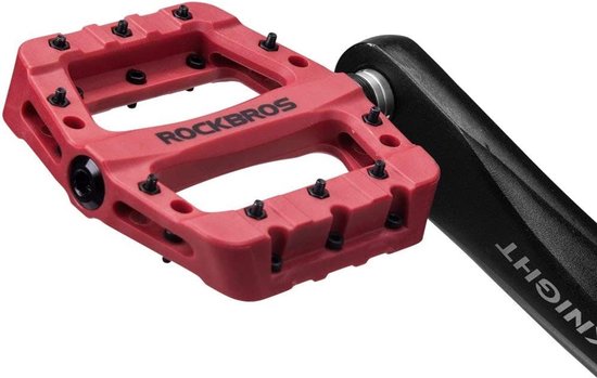 MotuTech Mountain Bike Pedals Nylon Non-Slip BMX Spinning Extended Surface Chrome Molybdenum Steel Axles (Orange