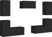vidaXL-7-delige-Tv-meubelset-spaanplaat-zwart