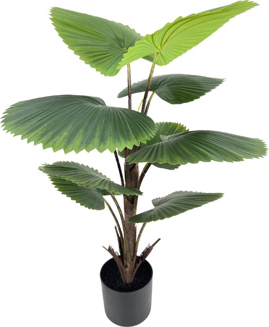 Palmier éventail artificiel 90cm | Petit palmier artificiel pour usage intérieur | Faux palmier | Plante artificielle Fanpalmier 90cm