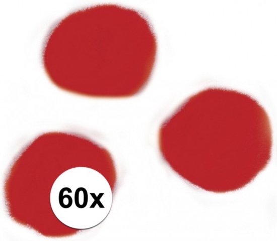 60x knutsel pompons 15 mm rood | bol.com
