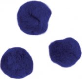 60x knutsel pompons 15 mm donkerblauw
