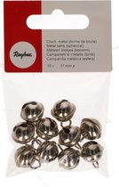 10x cloches en métal argenté avec oeil 11 mm fournitures de loisirs / artisanat - cloches de Noël hat - chat cloches - Hobby- et matériel