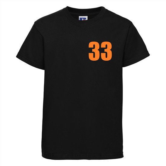 Max 33 T-shirt | Grappige tekst | T-shirt tekst | Kids | Kinder | Kinderen | Stoer shirt | Tshirt | Zwart Shirt | Kindershirt | Maat 5-6 jaar