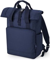 Recycled Twin Handle Roll-Top Laptop Backpack BagBase - 19 Liter Navy Dusk