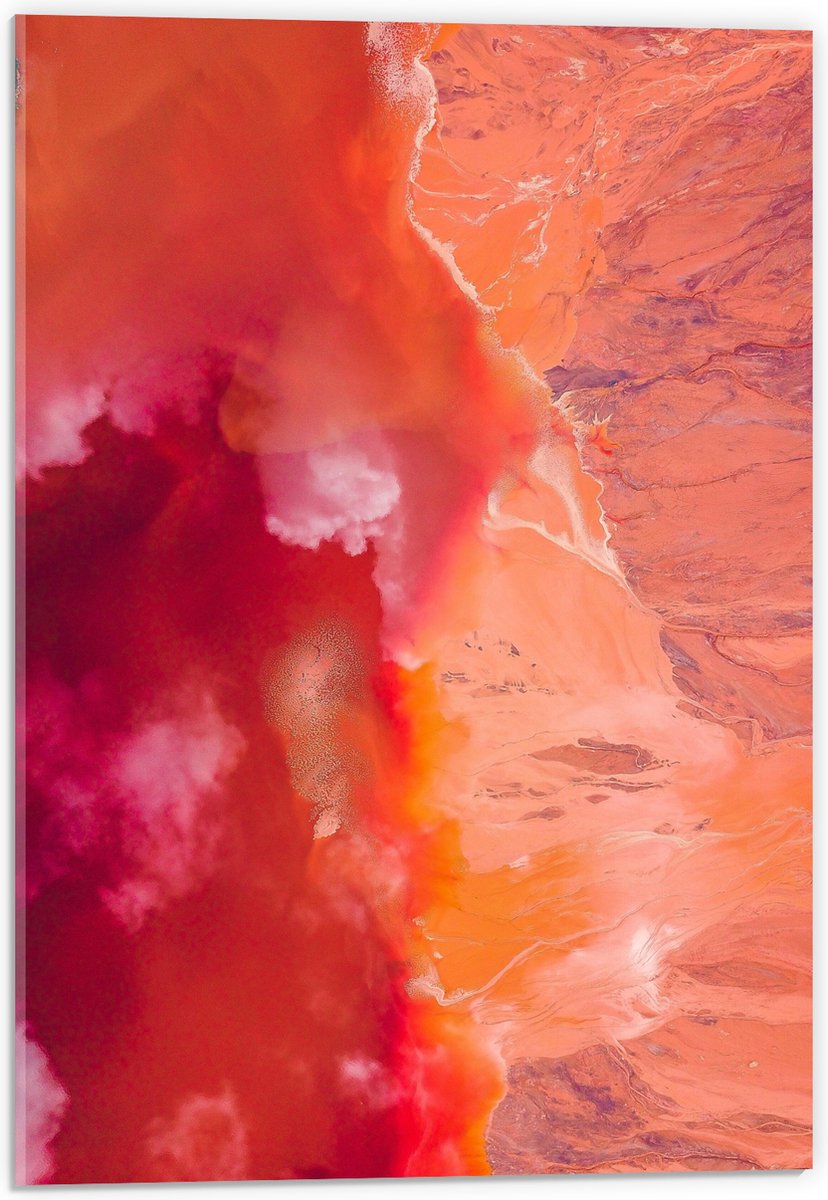 Acrylglas - Mix van Oranje Tinten Verf - 40x60 cm Foto op Acrylglas (Wanddecoratie op Acrylaat)