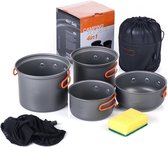 Set de casseroles de camping | 4 pièces | Poids léger | Modèle 2023 | Les Essentials par S&K
