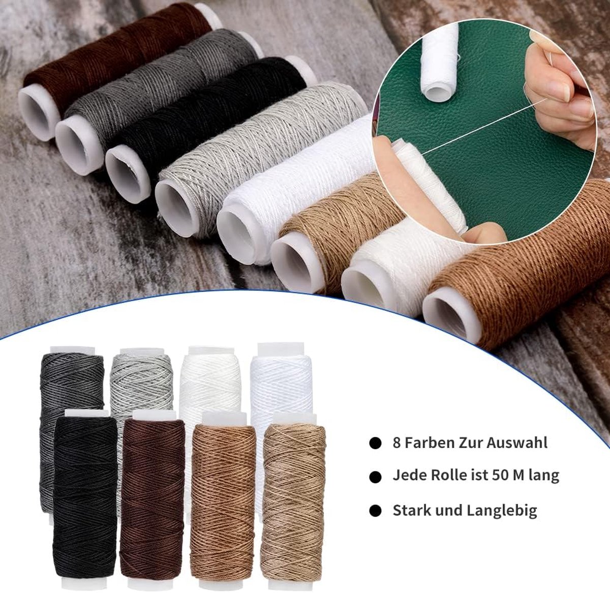54 pièces Ensemble de couture en cuir Ensemble d'outils en