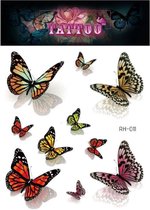 3D Vlinder Tatoeage - Verwijderbare tattoo - Temporary tattoo - Plak tattoos - Festival outfit tattoos - Tijdelijke Tattoos volwassenen kinderen meisjes - Nep Fake Tattoos - 15 cm x 10,5 cm
