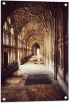 Tuinposter – Gangen van Kathedraal van Gloucester, Engeland - 50x75 cm Foto op Tuinposter (wanddecoratie voor buiten en binnen)